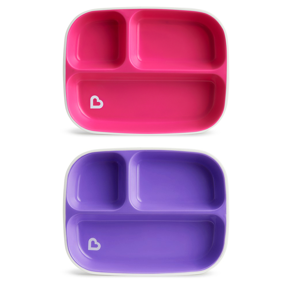 Set 2 Platos Splash Munchkin 46727 - Rosa-Morado