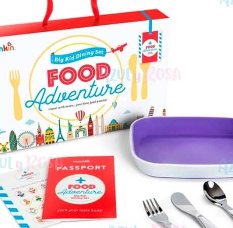 17907 SET DE ALIMENTACION PURPURA PLATO CON CUBIERTOS MUNCHKIN