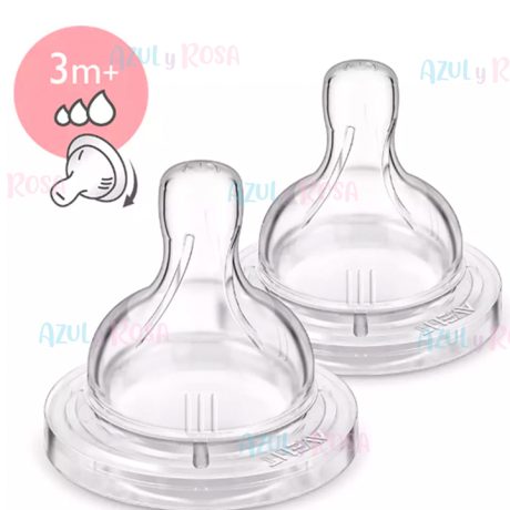 SCF635-27 SET TETINAS CLASICA FLUJO VARIABLE 2 PZAS AVENT
