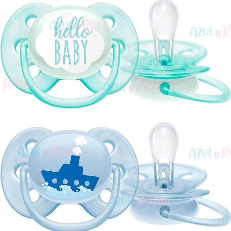 CHUPETES ULTRA SOFT 0-6 M  2 PZAS HELLO BOYDECO SCF222/01