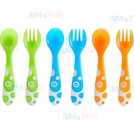 SET DE TENEDOR Y CUCHARA MULTI 6 PZAS MUNCHKIN 14905
