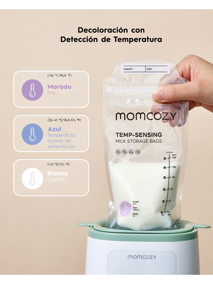 BOLSAS PARA ALMACENAR LECHE MATERNA 120 PZAS MOMCOZY MCYB10MB - Imagen 2
