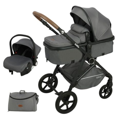 COCHE CUNA CON CARGUERA DARK GRAY