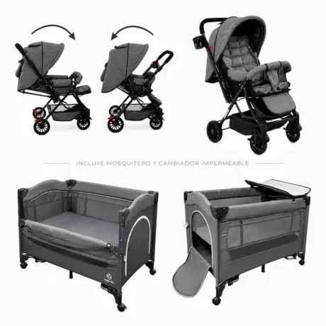 Coche reversible + Colecho play corral