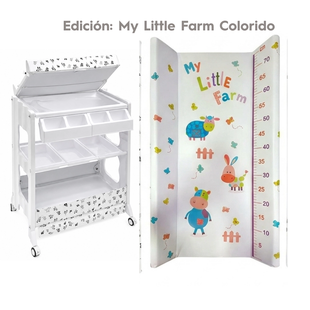 BAÑERA CON CAMBIADOR ORGANIZADOR EDICION MY LITTLE FARM COLORIDO C07-IMP6998-MLFC