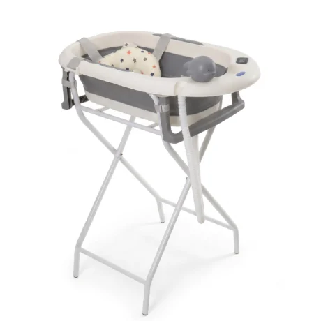 BAÑERA PLEGABLE CON PEDESTAL GRIS C12-IMP7998-G