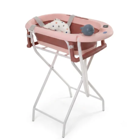 BAÑERA PLEGABLE CON PEDESTAL ROSADA C12-IMP7998-R