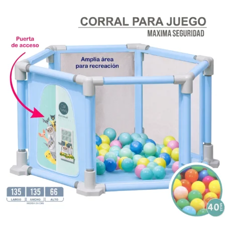CORRAL PARA JUEGO C14-IMP7953-CG Edicion Gatos CELESTE